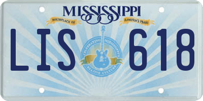 MS license plate LIS618