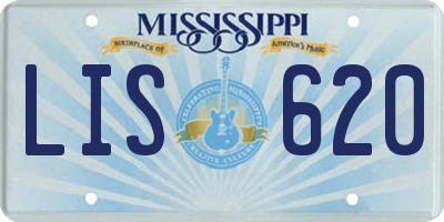 MS license plate LIS620