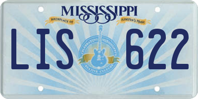 MS license plate LIS622