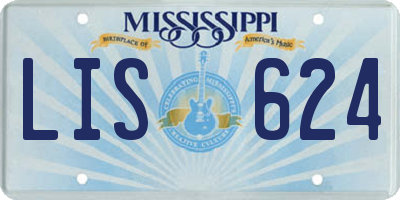 MS license plate LIS624
