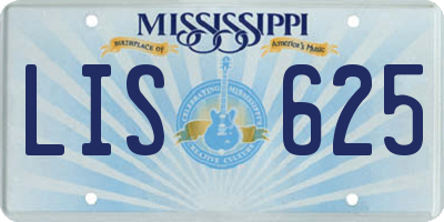MS license plate LIS625
