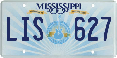 MS license plate LIS627