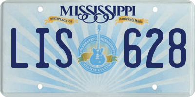 MS license plate LIS628