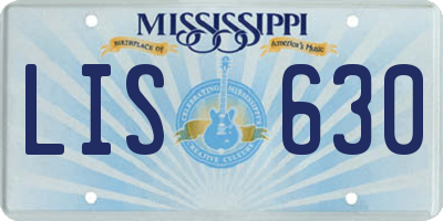 MS license plate LIS630