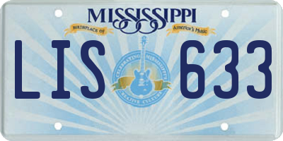 MS license plate LIS633