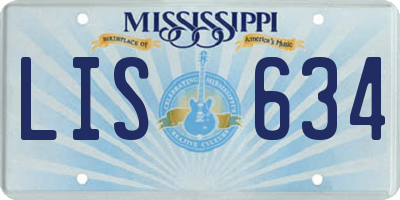 MS license plate LIS634
