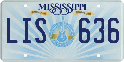 MS license plate LIS636