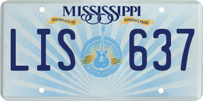 MS license plate LIS637