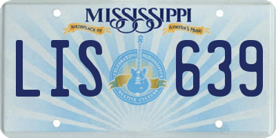 MS license plate LIS639