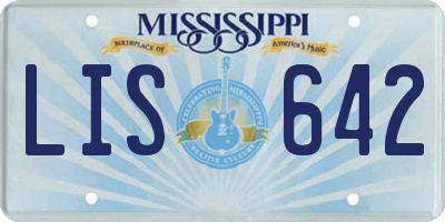 MS license plate LIS642
