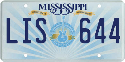 MS license plate LIS644