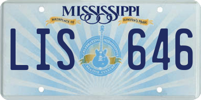 MS license plate LIS646