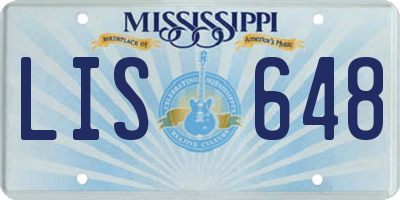 MS license plate LIS648