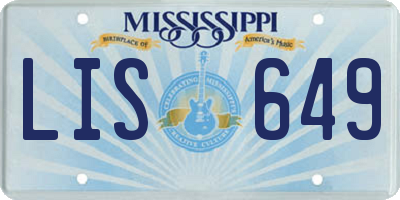 MS license plate LIS649