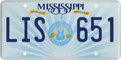 MS license plate LIS651