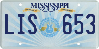 MS license plate LIS653