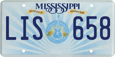 MS license plate LIS658