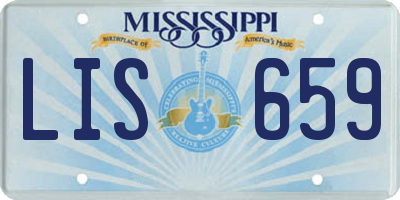 MS license plate LIS659