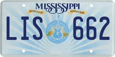 MS license plate LIS662