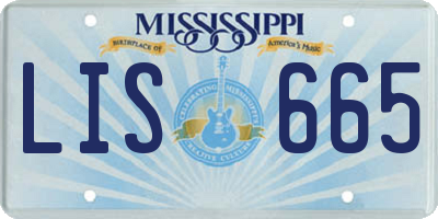 MS license plate LIS665