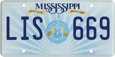 MS license plate LIS669