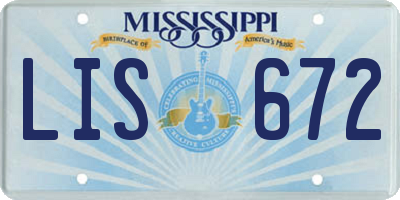 MS license plate LIS672