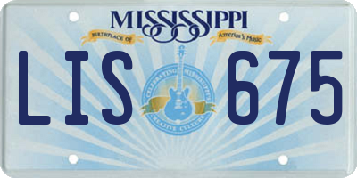 MS license plate LIS675