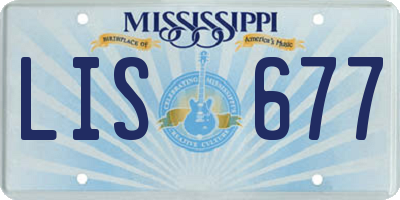 MS license plate LIS677