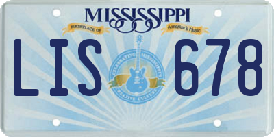 MS license plate LIS678