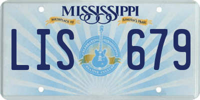 MS license plate LIS679