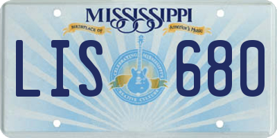 MS license plate LIS680