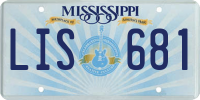 MS license plate LIS681