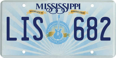 MS license plate LIS682