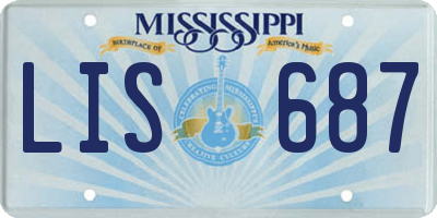 MS license plate LIS687