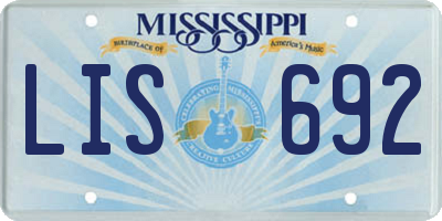 MS license plate LIS692