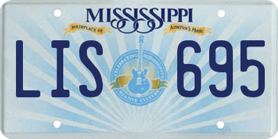 MS license plate LIS695