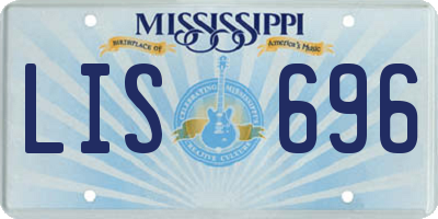 MS license plate LIS696