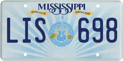 MS license plate LIS698
