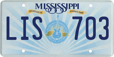 MS license plate LIS703