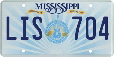 MS license plate LIS704