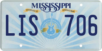 MS license plate LIS706