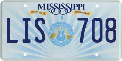 MS license plate LIS708