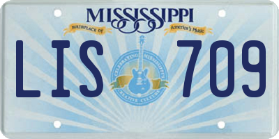 MS license plate LIS709