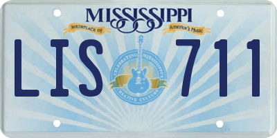 MS license plate LIS711