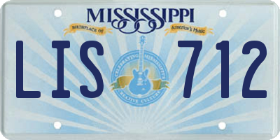 MS license plate LIS712