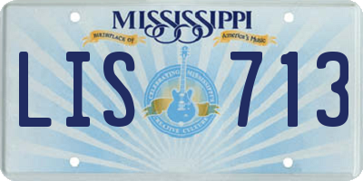 MS license plate LIS713