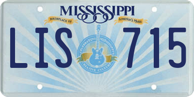 MS license plate LIS715