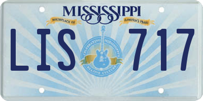 MS license plate LIS717