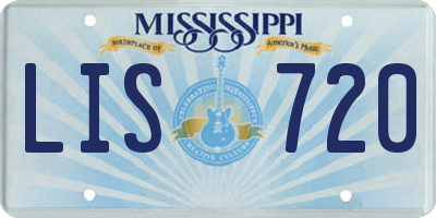 MS license plate LIS720