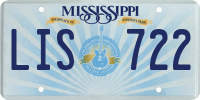 MS license plate LIS722